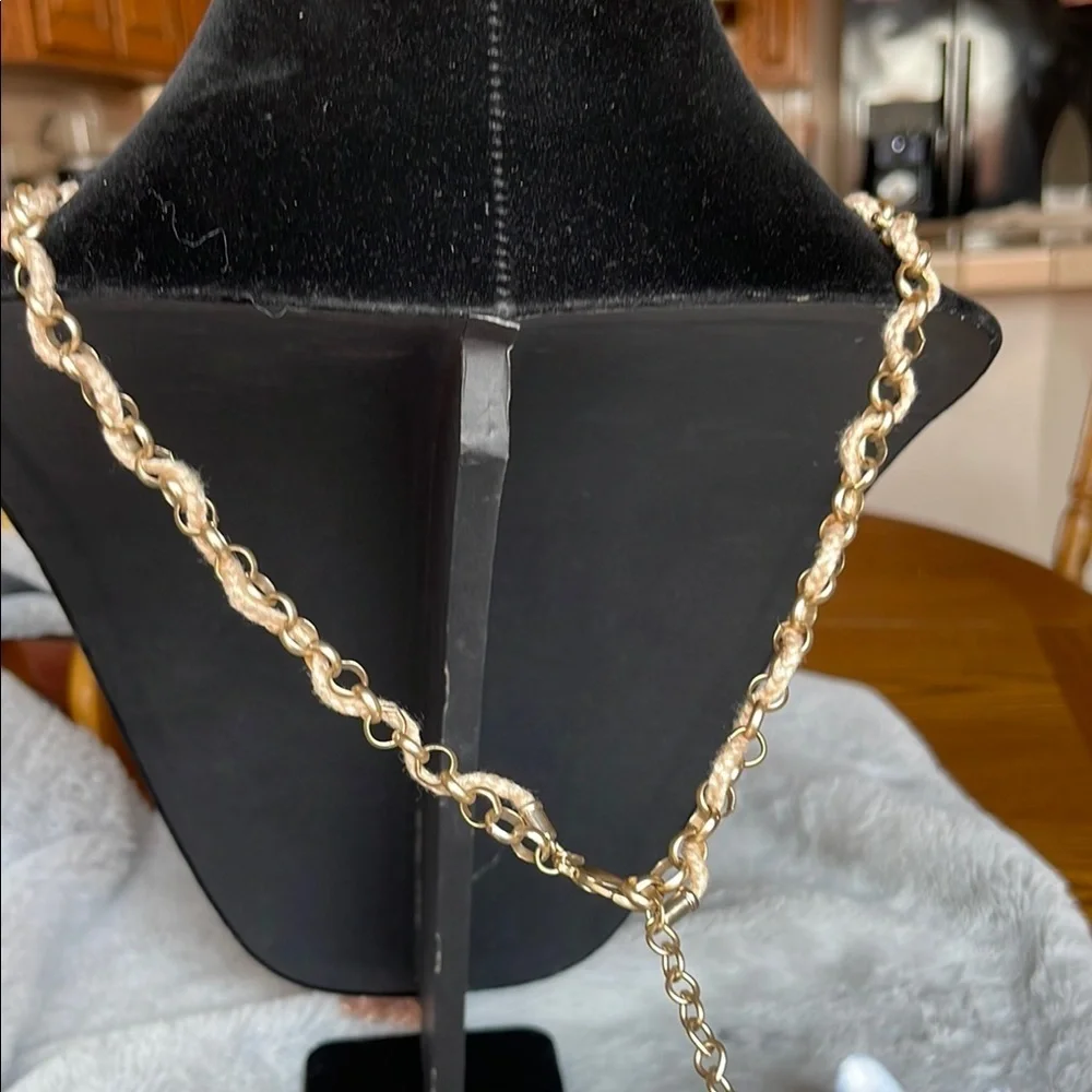 Chico's Gold and Cream Tassel Necklace